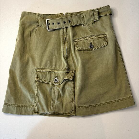 Free People Buckled Green Khaki Skirt - Picture 2 of 4